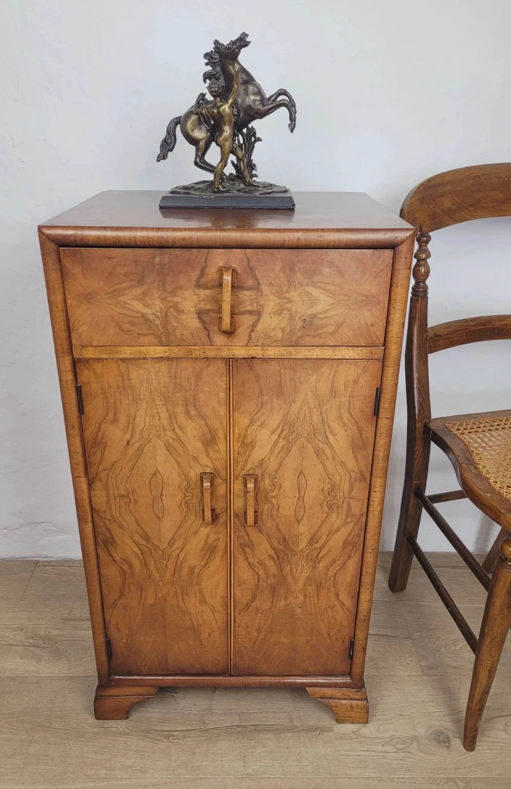 Walnut Cocktail Cabinet Art Deco 1950's Mid Century Vintage Postage Available