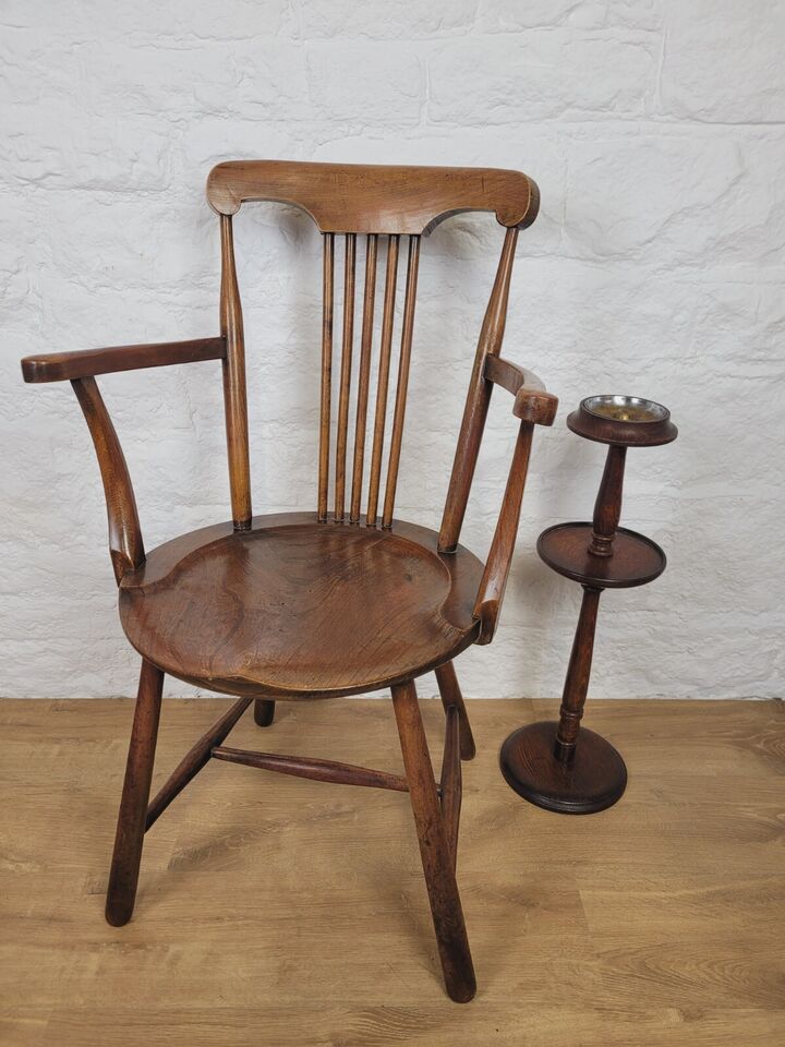 Penny Stickback Armchair 19thC Victorian Circular Mahogany Postage Available