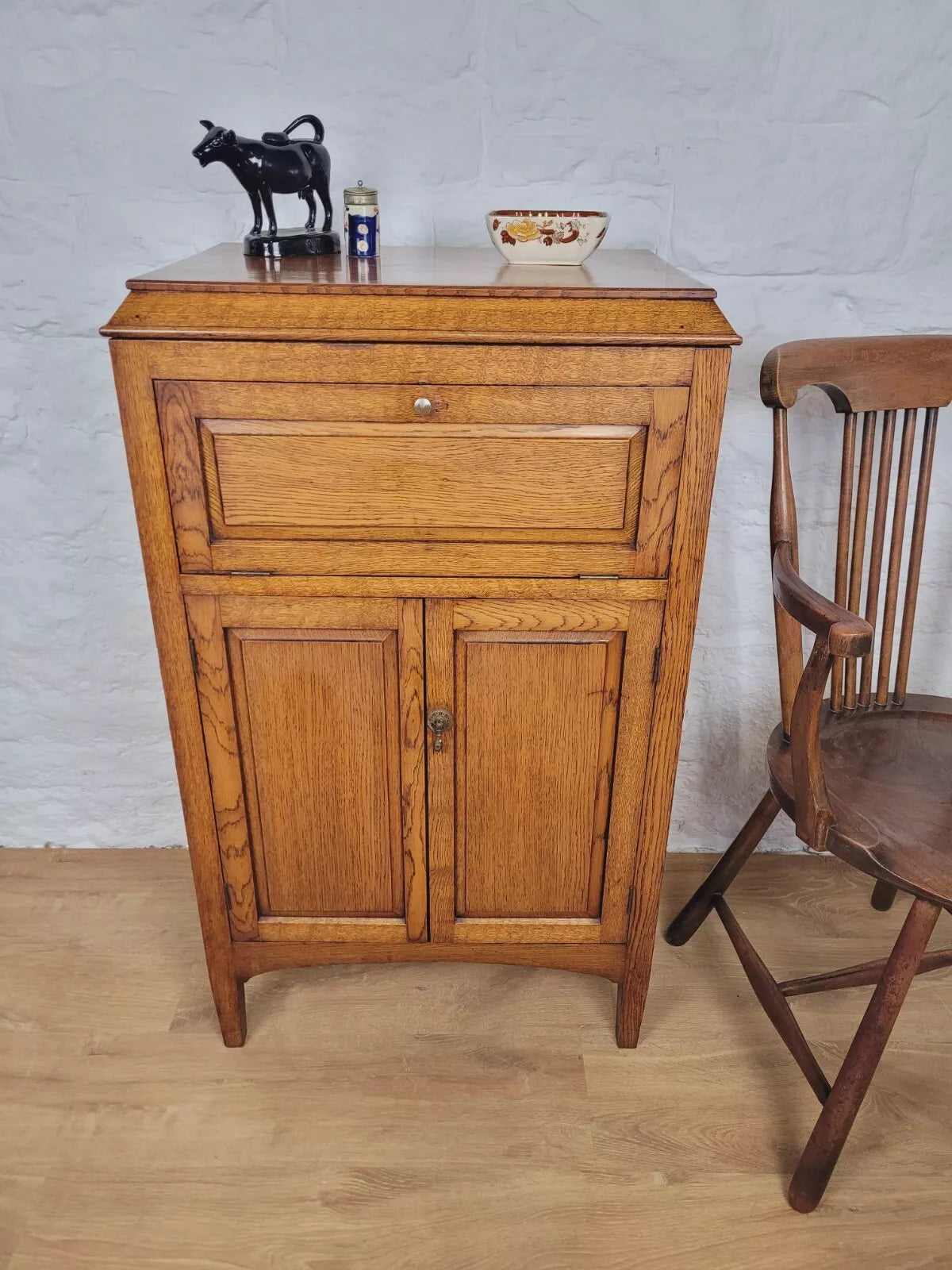 Oak Cupboard Cabinet Blanket Box Early 20th Century Postage Available