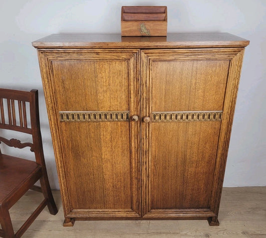 Bedroom Linen Cupboard Vintage Oak Handles Country Rustic Delivery Available