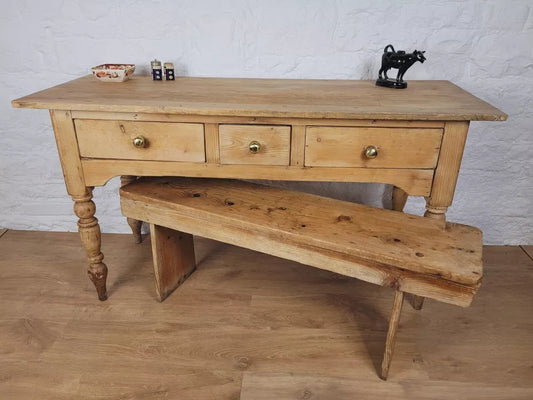 Victorian Side Table Bench Kitchen Pine Farmhouse Antique Delivery Available