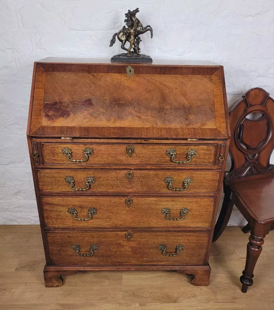 Vintage Writing Bureau Desk Hidden Storage Brass Handles Delivery Available