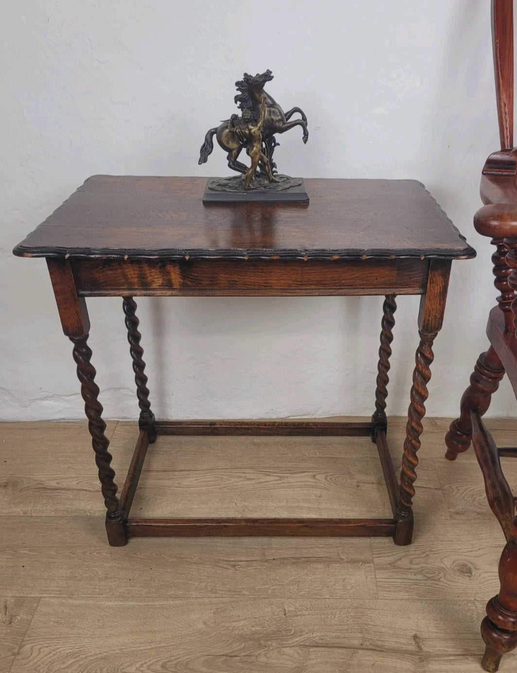 Barley Twist Side Table English Country 19th Century Antique Postage Available