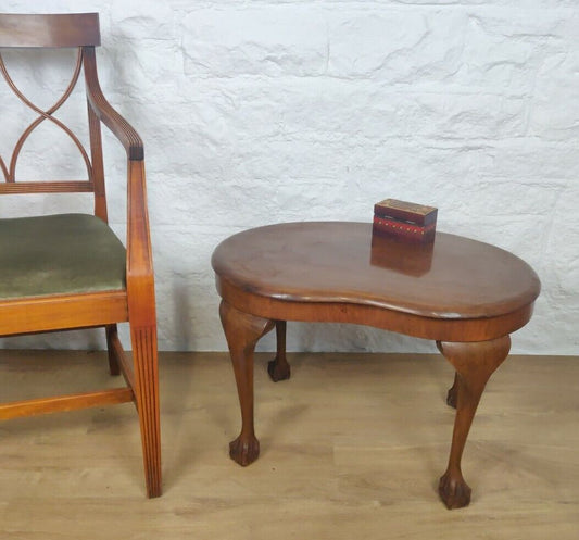 Kidney Side Table Claw And Ball Mahogany Vintage Postage Available