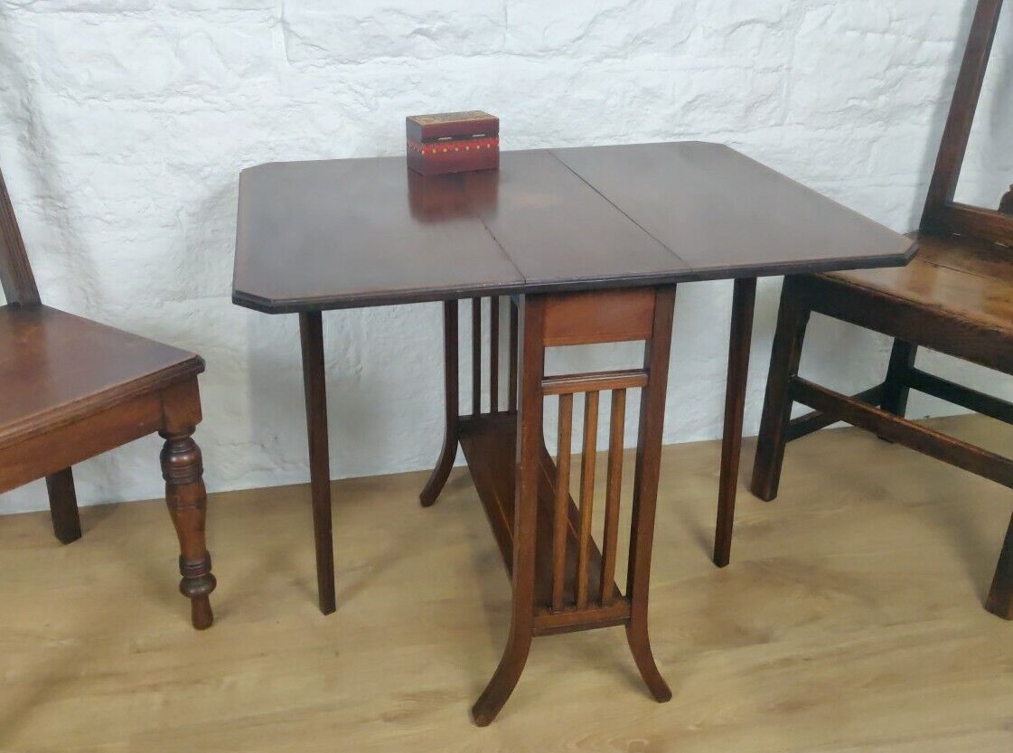 Sutherland Table Drop Leaf Satinwood Cross Banded Edwardian Postage Available