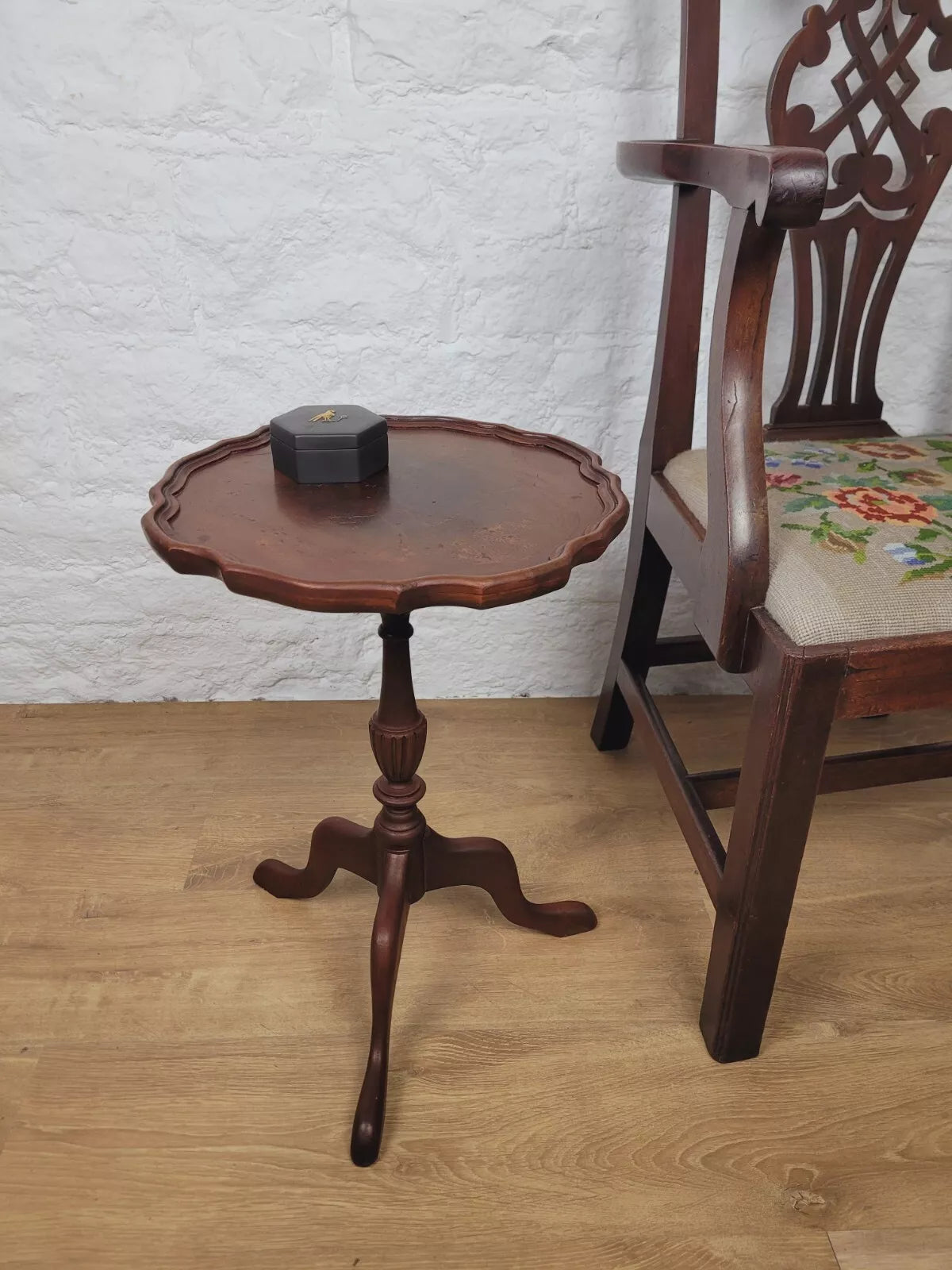 Tripod Wine Table English Figured Boarder Victorian Style Postage Available