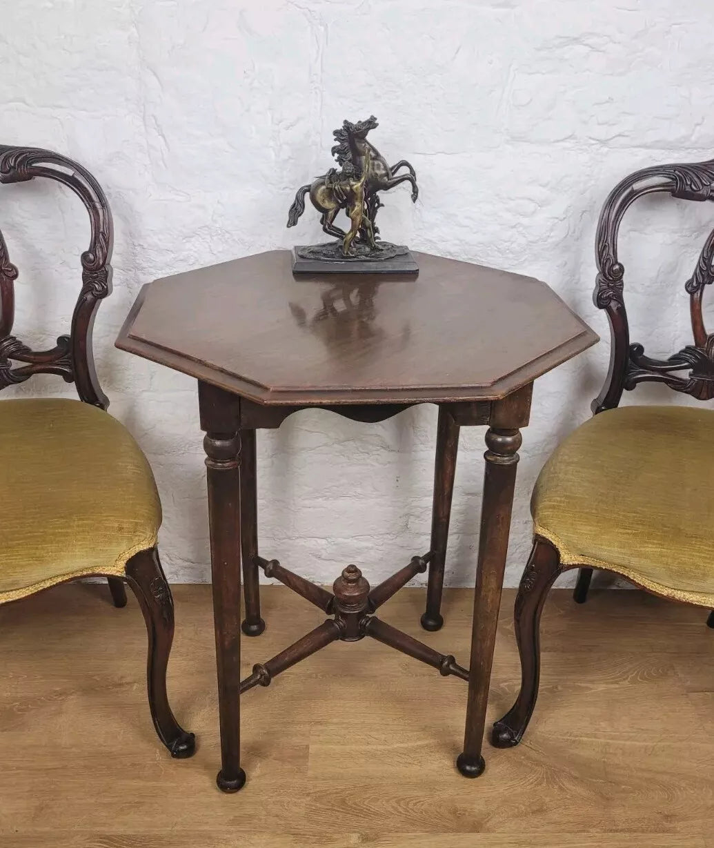 Edwardian Octagonal Occasional Table Cross Stretcher Mahogany Postage Available