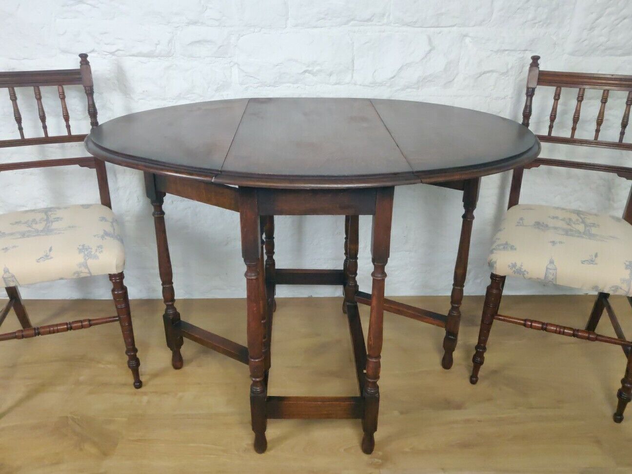 Oak Drop Leaf Table Gateleg Turned Legs Antique Victorian Postage Available