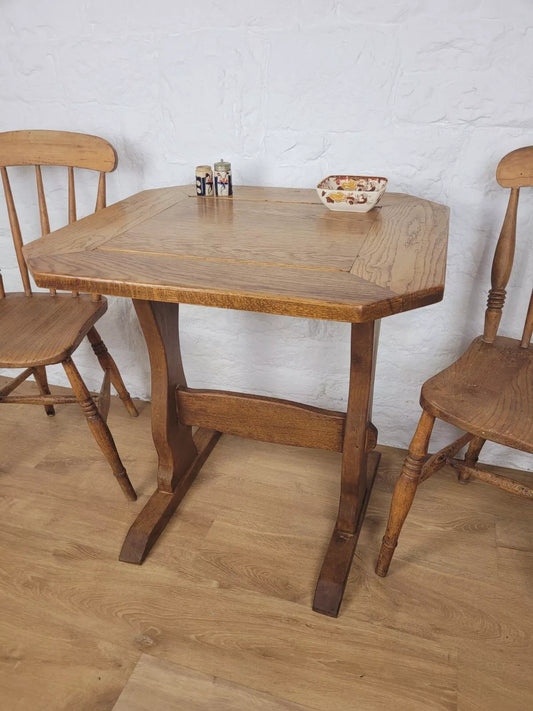 Vintage Oak Refectory Table Country Yorkshire Mid 20th Century Postage Available