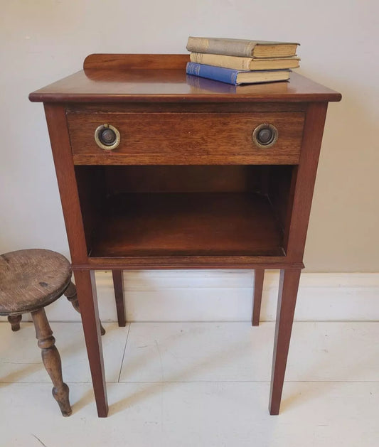 Bedside Cabinet Table Regency Style Mahogany English Vintage Postage Available