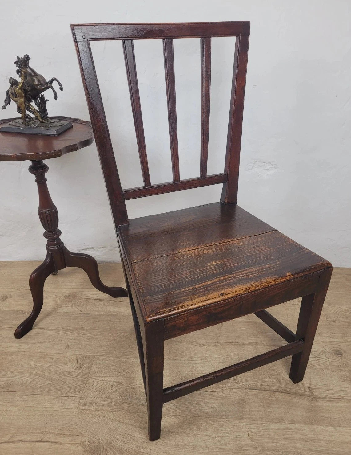 Victorian Kitchen Chair Oak Rail Back 19th Century Antique Postage Available
