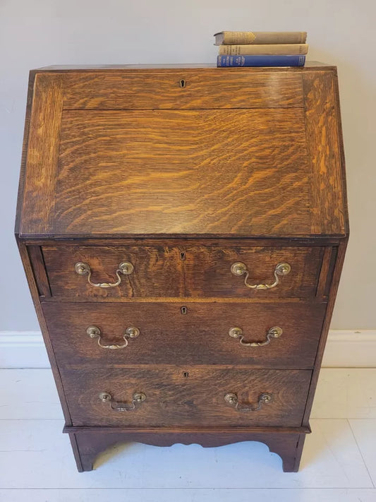 Writing Bureau Desk English Oak Fall Front Antique Country Delivery Available