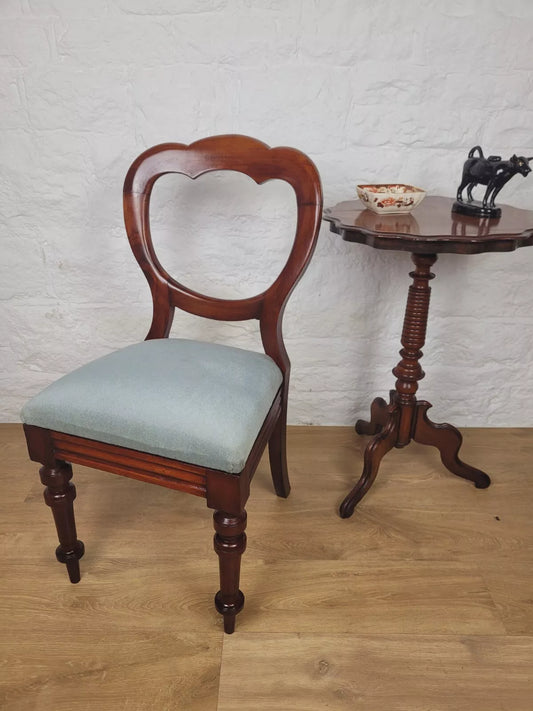 Victorian Dining Chair Balloon Back Upholstered English 19thC Postage Available