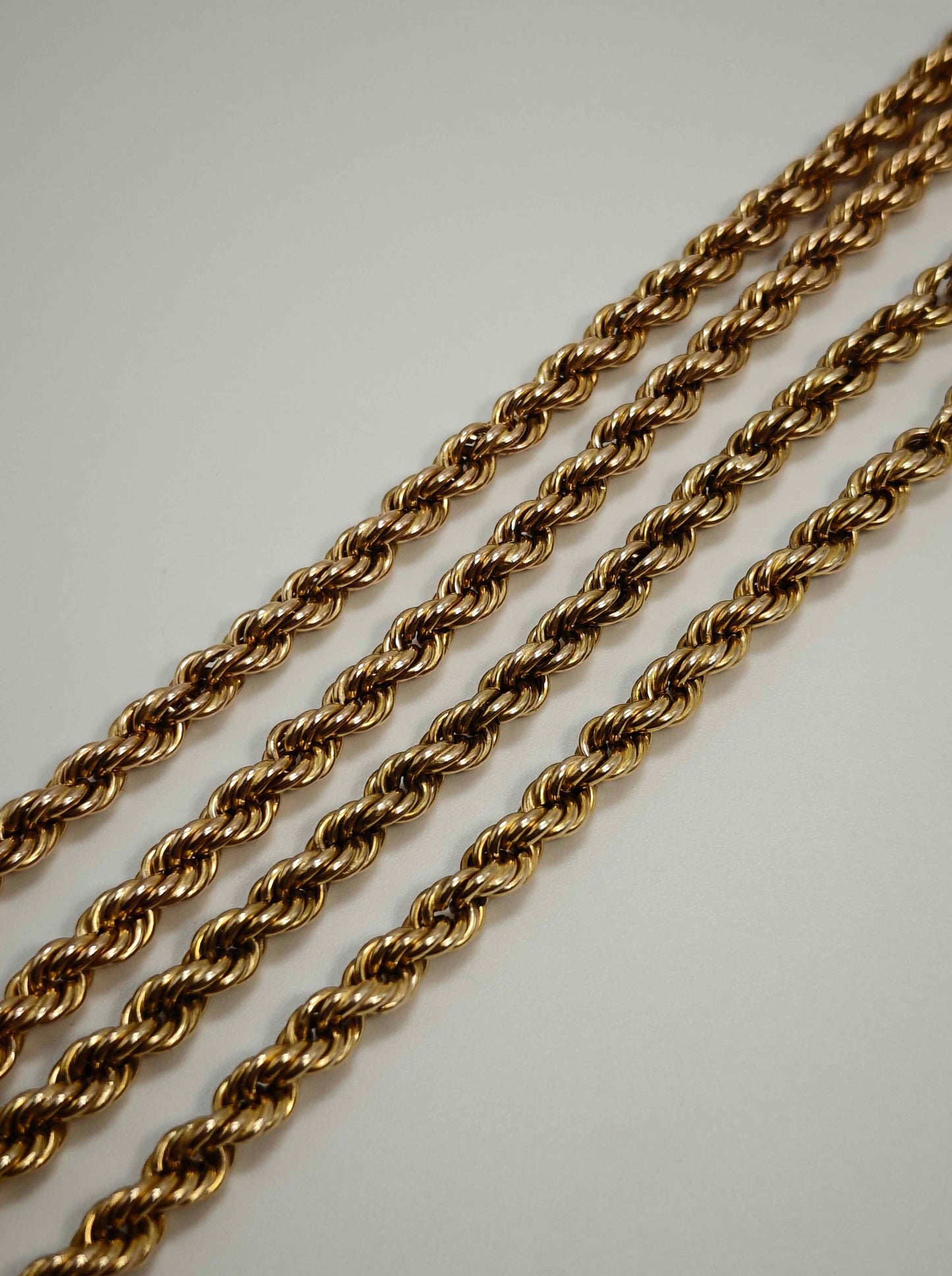 9ct Rose Gold Rope Chain Necklace 29.5 inch 26.5g - Hallmarked 375