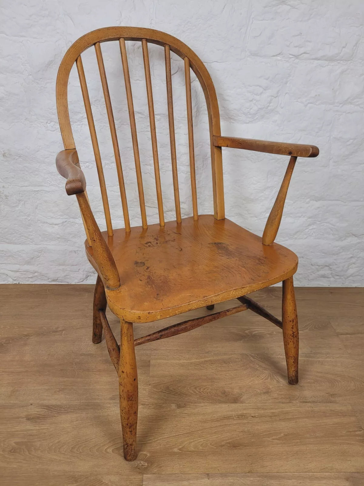 Vintage Carver Armchair Mid 20th Century Beech Spindle Back Postage Available