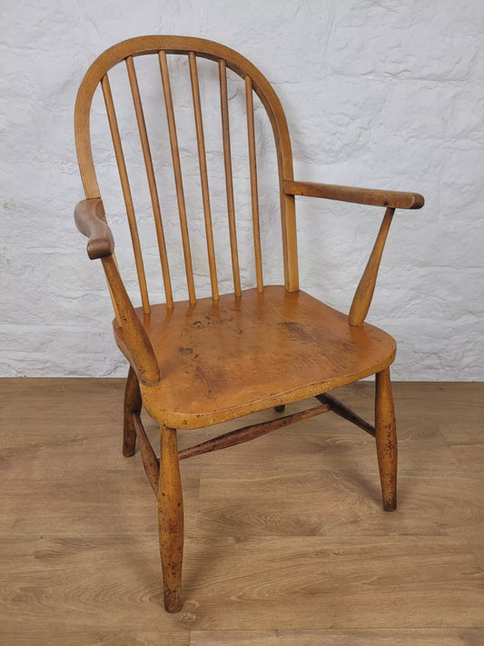 Vintage Carver Armchair Mid 20th Century Beech Spindle Back Postage Available