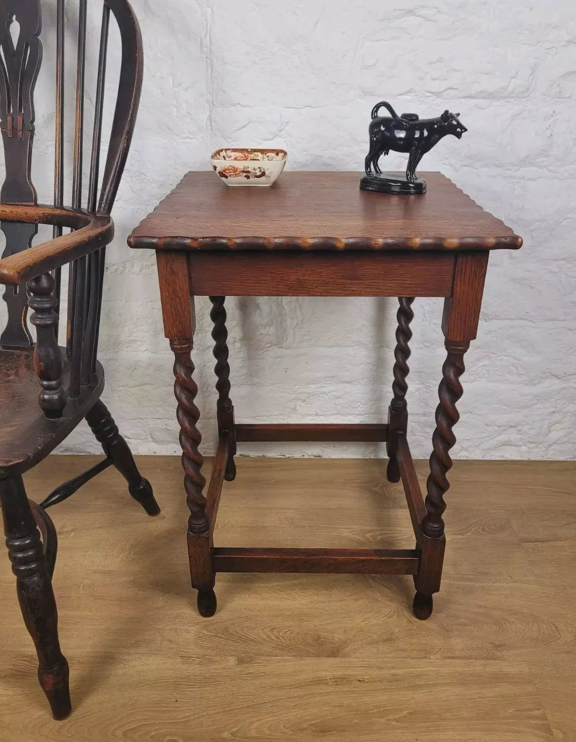 Barley Twist Side Table Pie Crust Country English Mahogany Postage Available