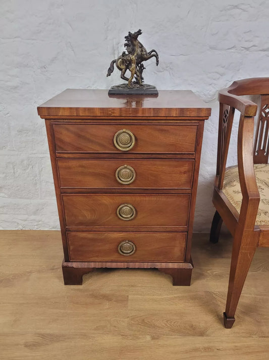 Regency Chest Of Drawers Brass Handles Mahogany Antique Postage Available