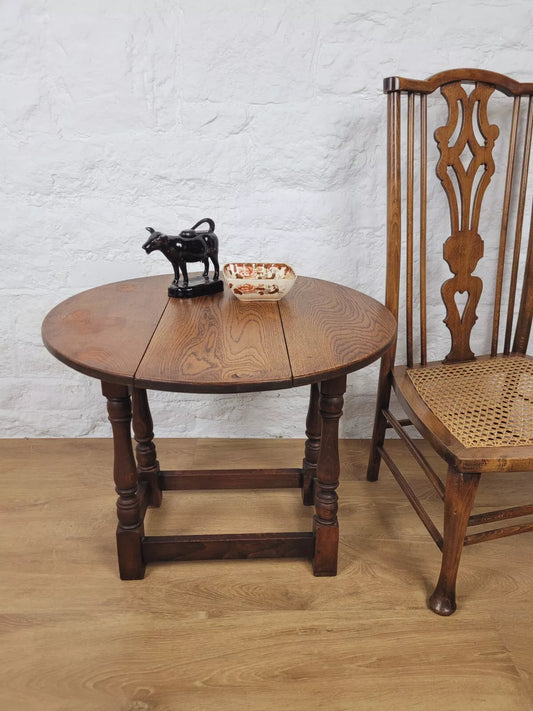 Oak Side Table Drop Leaf Country 19th Century Antique Postage Available