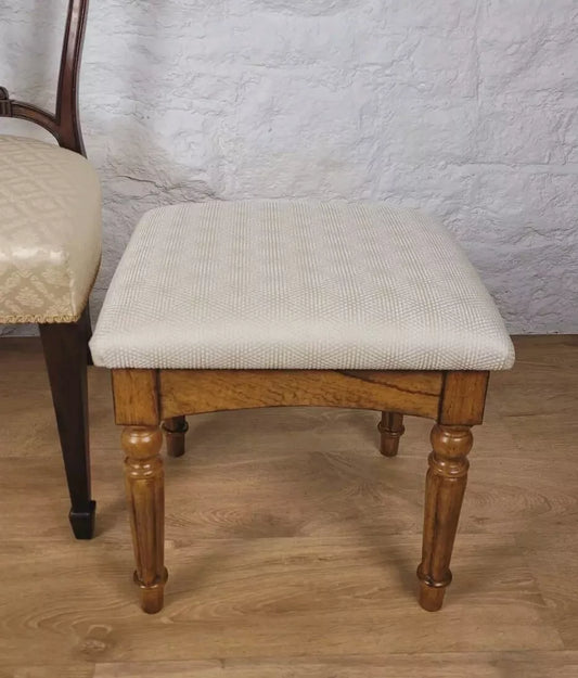 Walnut Dressing Stool Vintage Frank Hudson Upholstered Postage Available