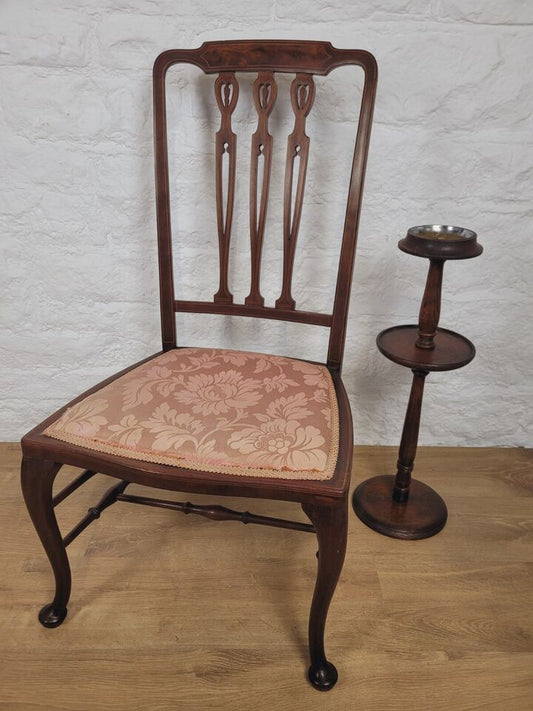 Edwardian Inlaid Accent Chair Heart Backsplat High Back Postage Available