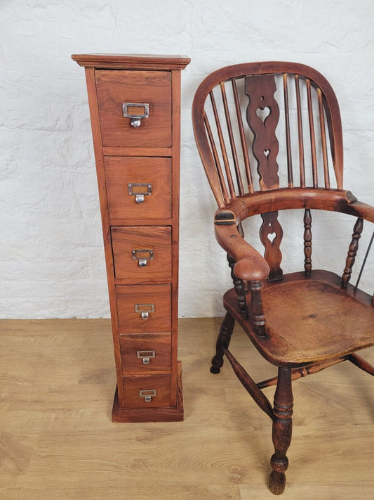 Vintage Filing Cabinet 6 Drawers Storage Tall Mahogany Postage Available