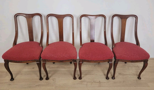 Vintage Dining Chairs Set Of 4 1950s Queen Anne Legs High Back Postage Available