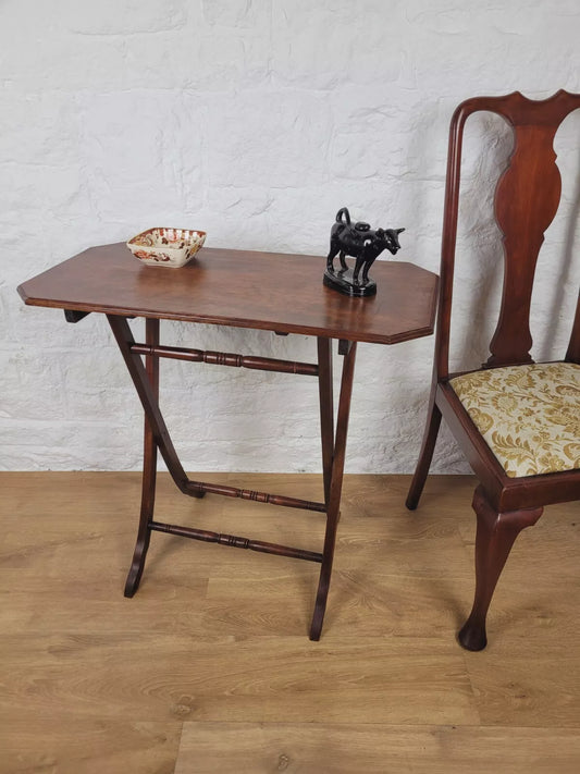 Victorian Folding Side Table Rectangular Mahogany Postage Available