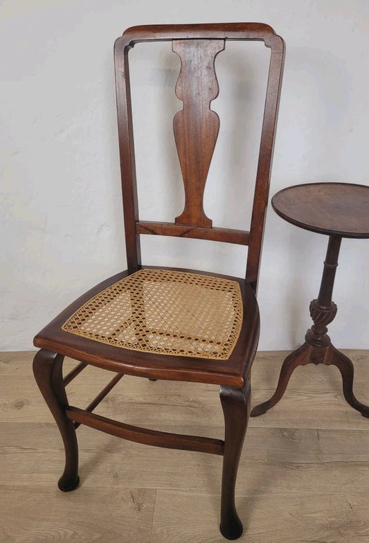 Cane Bedroom Chair Vintage Mid 20th Century Queen Anne Legs Postage Available