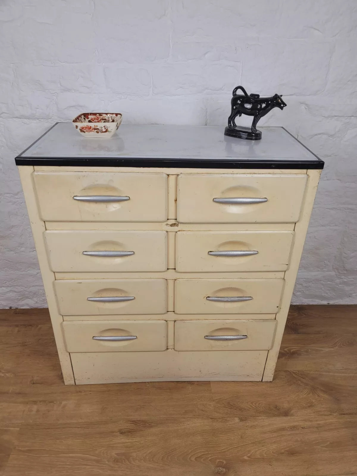 Industrial Metal Tool Cabinet Vintage Drawers Ivory Delivery Available