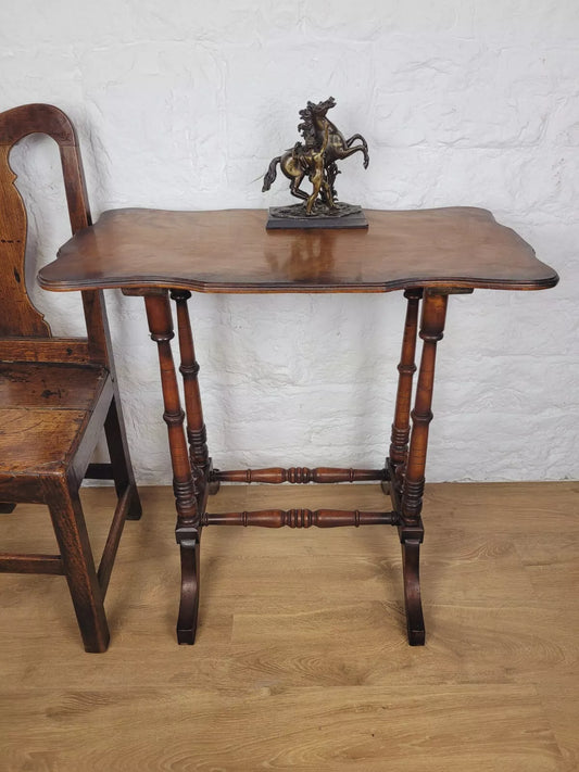 Victorian Occasional Table Carved Finials 19thC Mahogany Postage Available