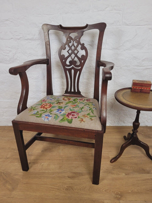 Victorian Armchair Chippendale Style Pierced Splat Back Postage Available