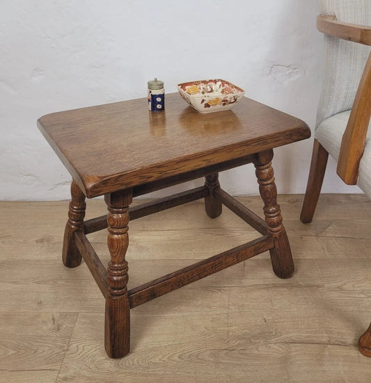 Oak Occasional Side Table Vintage Rectangular Country Postage Available
