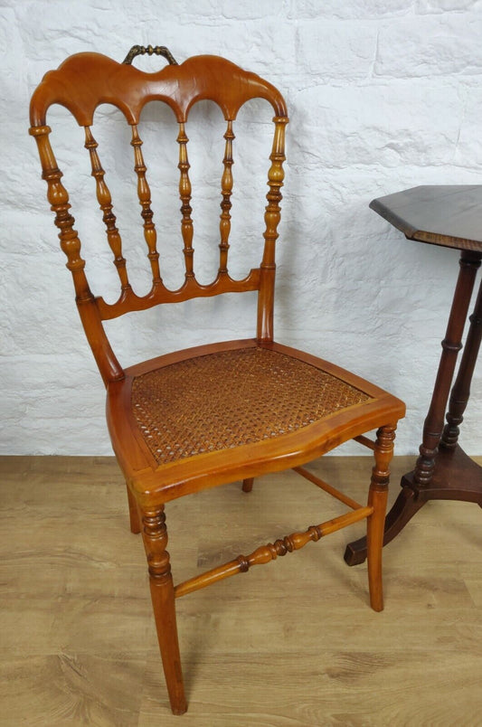 Fruitwood Bobbin Chair Cane Seat Turned Legs Chiavari Style Postage Available