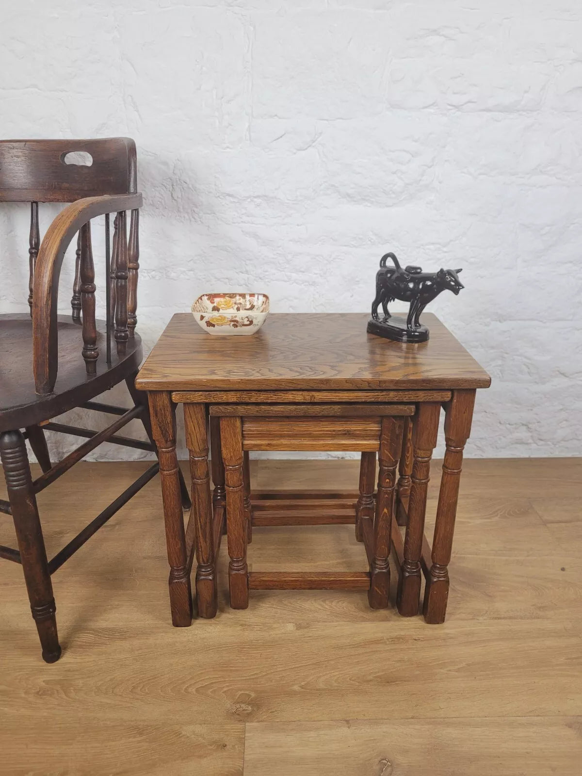 Vintage Nest of Tables Oak Country Rectangular Postage Available