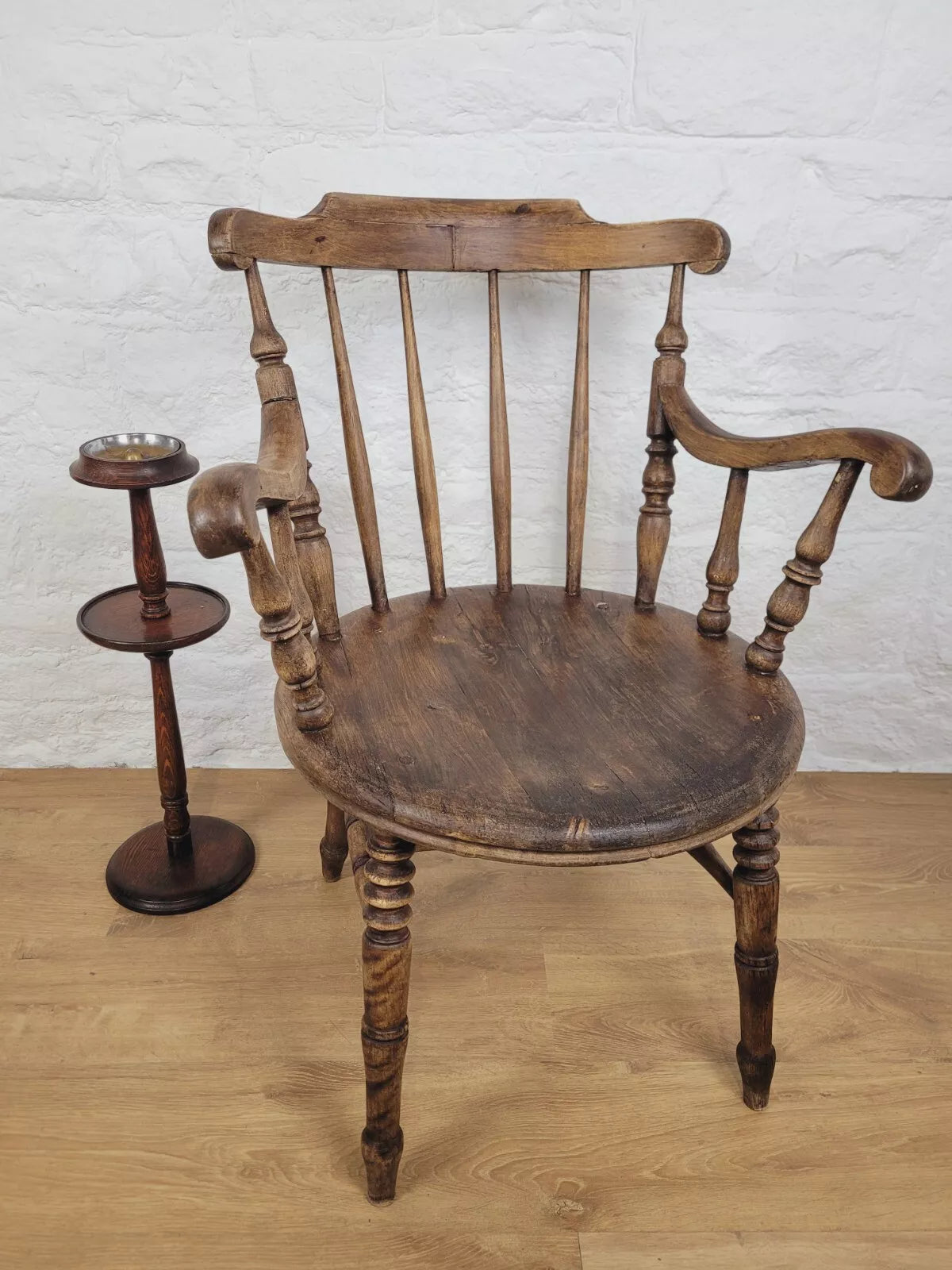 Penny Windsor Elbow Chair Elm Victorian Carver English Postage Available