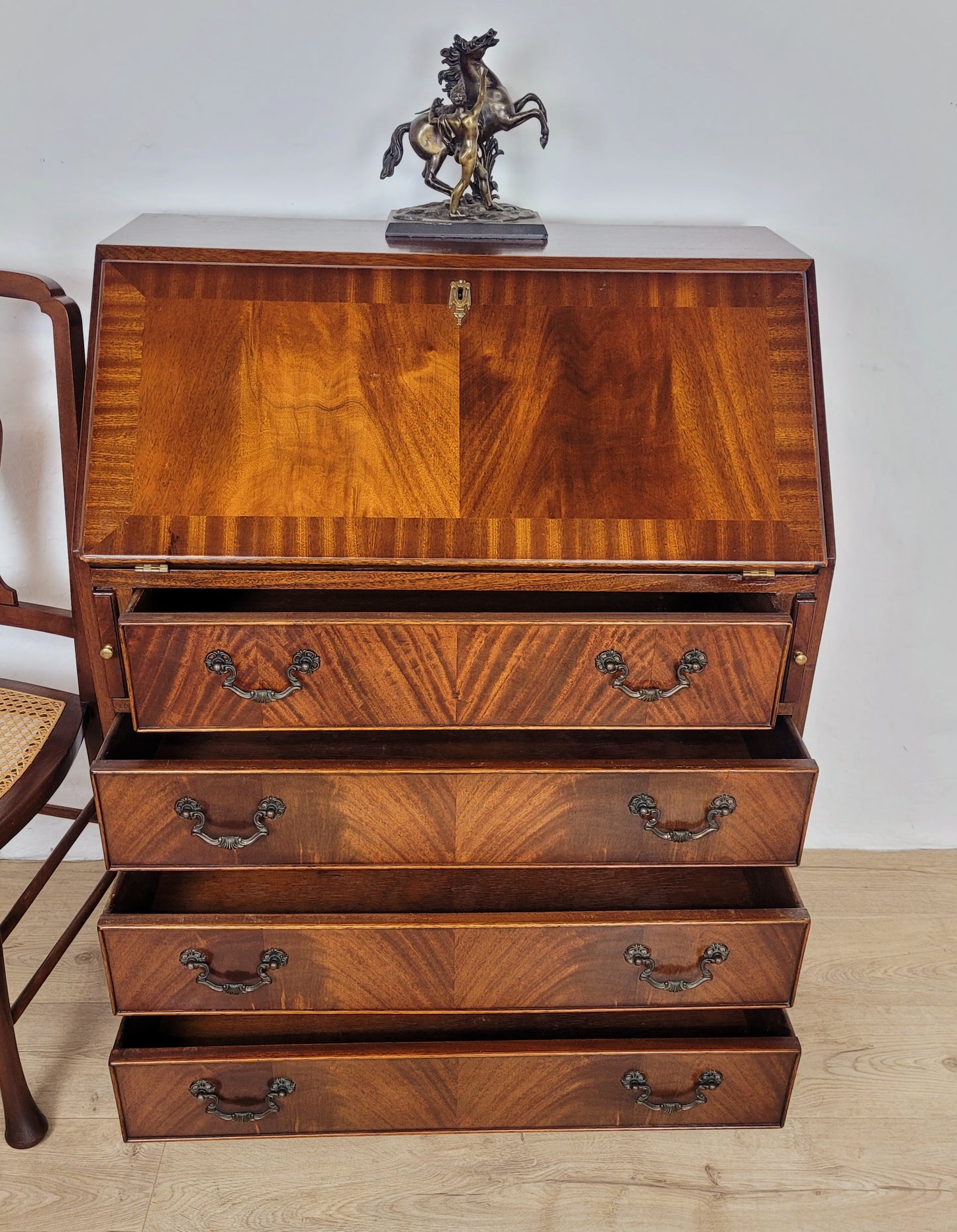 Vintage Writing Bureau Desk Mid 20th Century Mahogany 1960's Delivery Available
