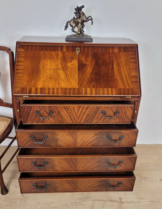 Vintage Writing Bureau Desk Mid 20th Century Mahogany 1960's Delivery Available