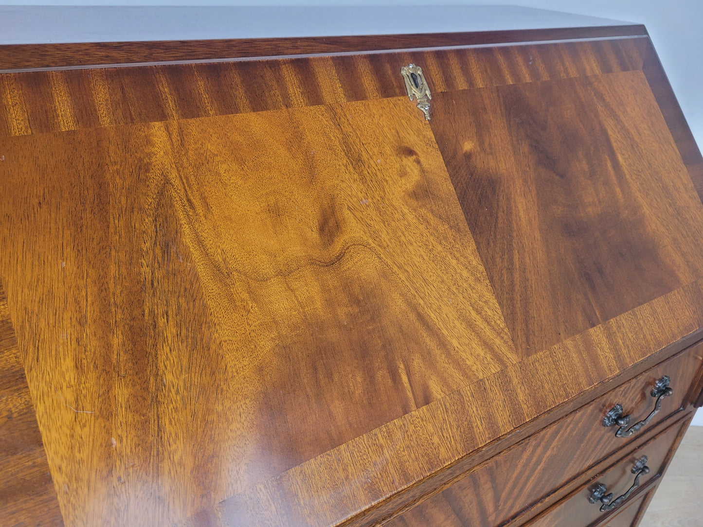 Vintage Writing Bureau Desk Mid 20th Century Mahogany 1960's Delivery Available