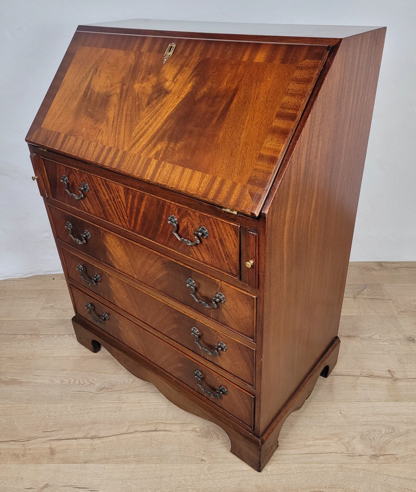 Vintage Writing Bureau Desk Mid 20th Century Mahogany 1960's Delivery Available