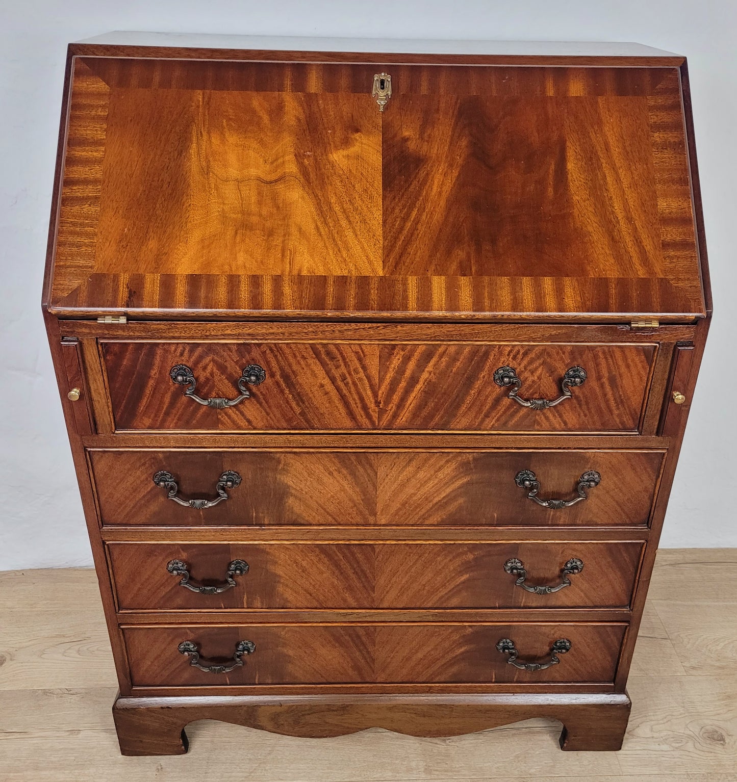 Vintage Writing Bureau Desk Mid 20th Century Mahogany 1960's Delivery Available