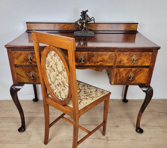 Ladies Writing Desk Vintage Mahogany Cabriole Shell Knee 1950 Delivery Available