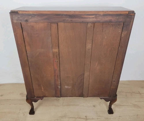 Walnut Writing Bureau Desk Vintage Leather Mid Century Carved Delivery Available