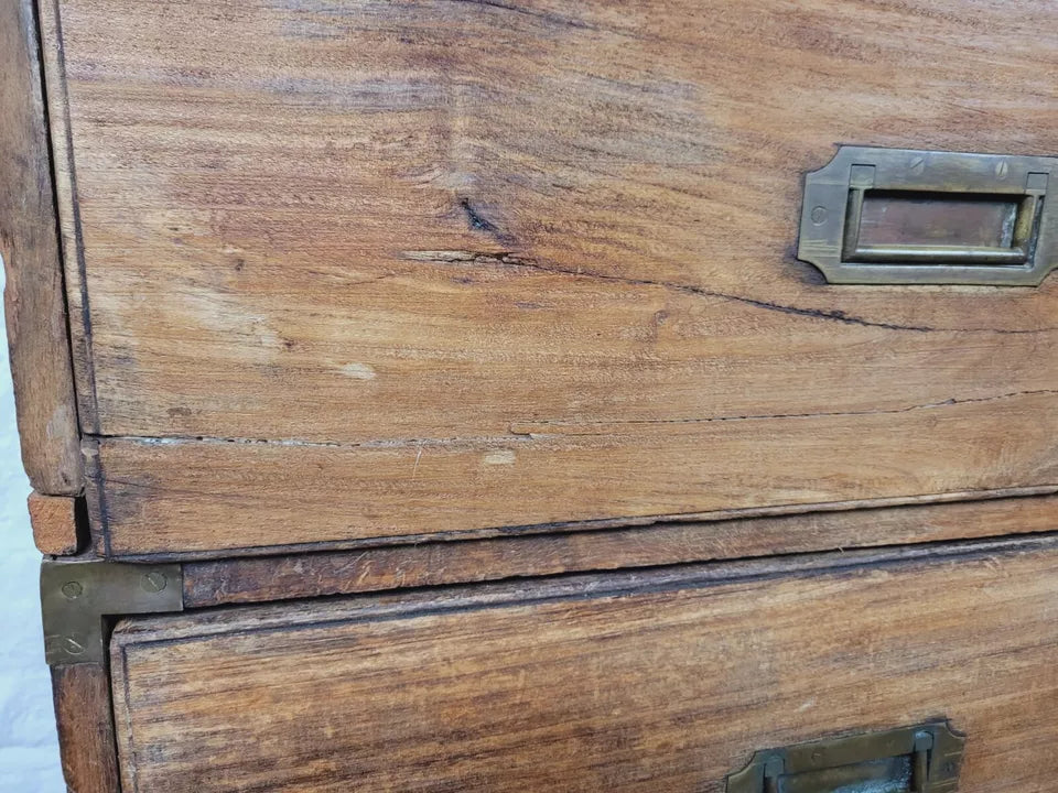 Campaign Chest Of Drawers Camphor 20th Century Brass Handles Delivery Available