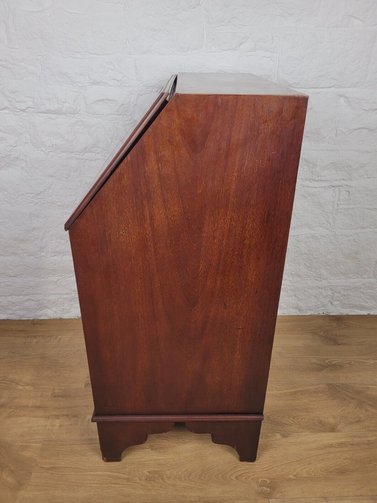 Edwardian Writing Bureau Satinwood Crossbanded Inlaid Leather Delivery Available