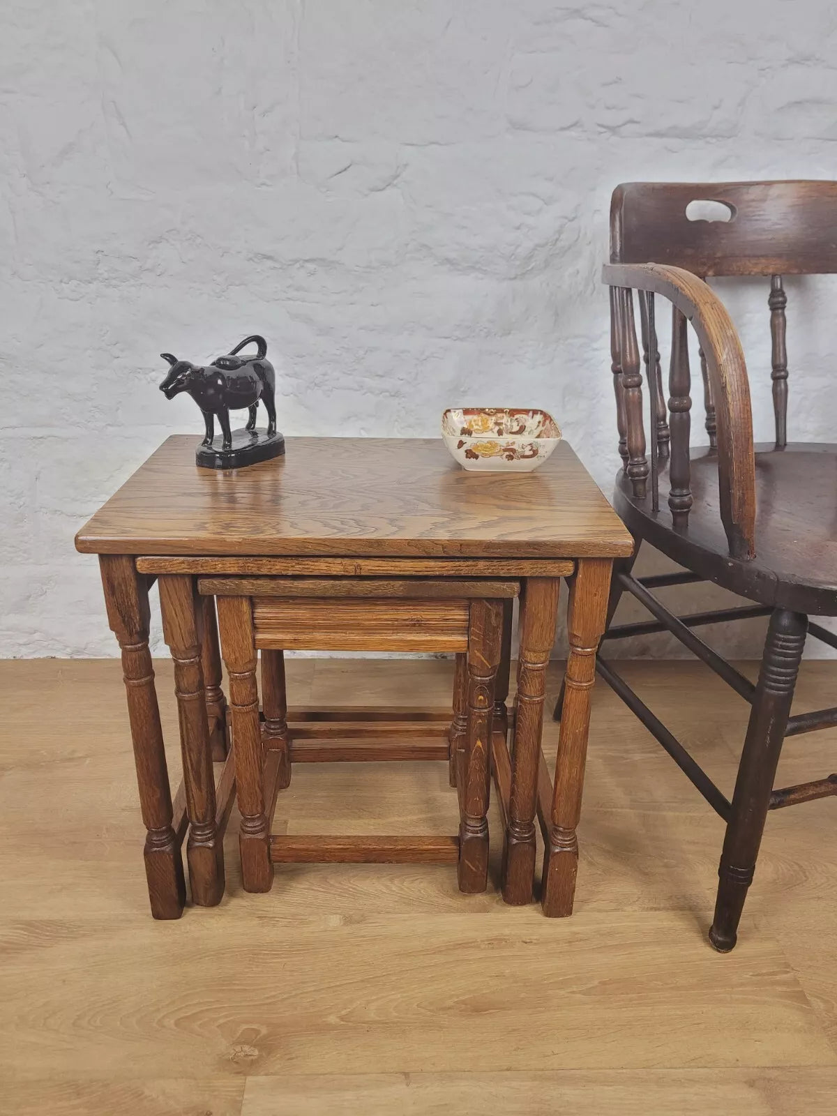 Vintage Nest of Tables Oak Country Rectangular Postage Available