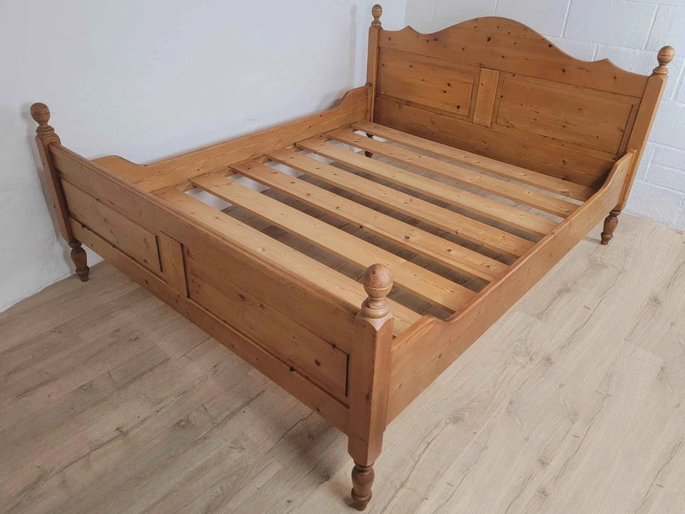 Victorian Sleigh Bed Frame Queen Country Pine Farmhouse 19thC Delivery Available