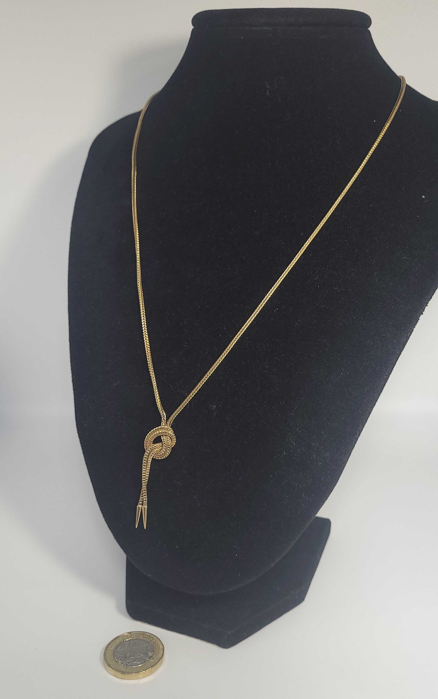 Vintage 9ct Gold Knotted Chain Necklace 18.5 Inch