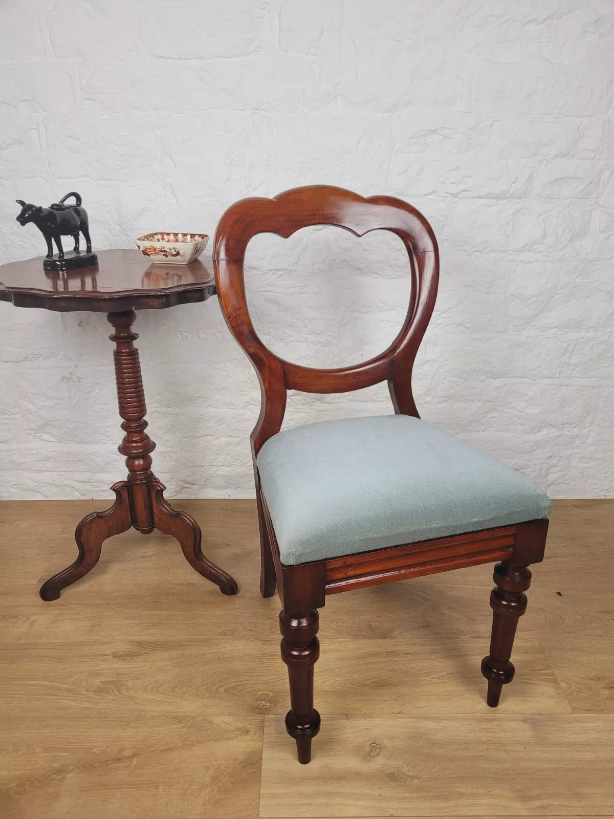 Victorian Dining Chair Balloon Back Upholstered English 19thC Postage Available