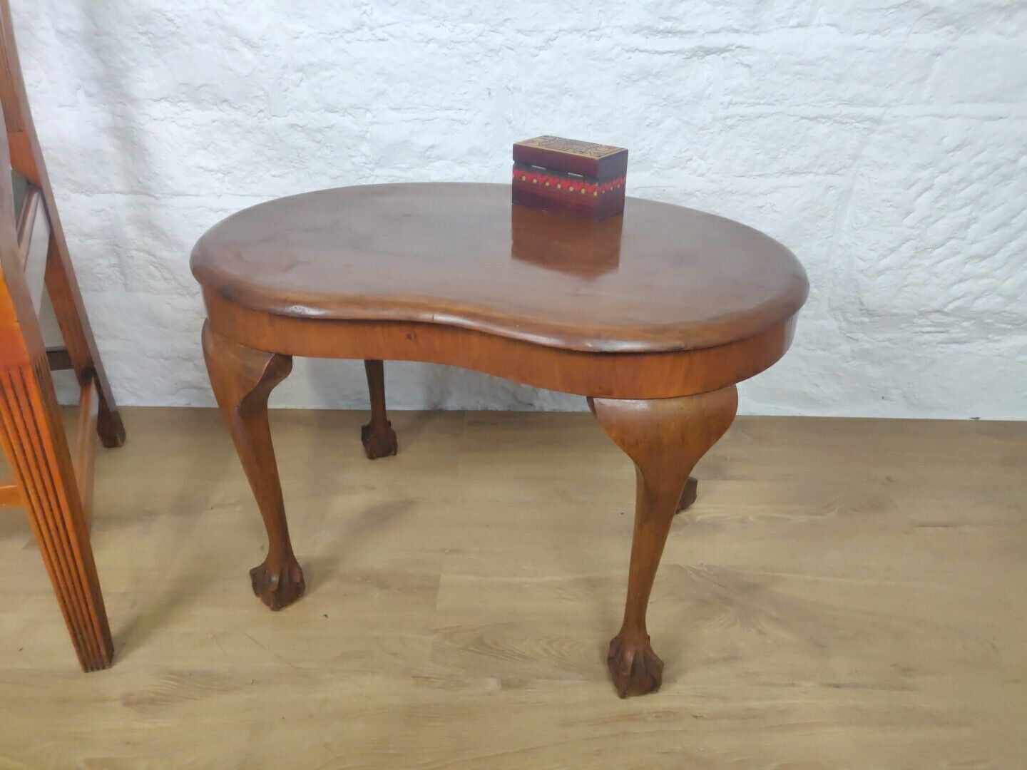 Kidney Side Table Claw And Ball Mahogany Vintage Postage Available